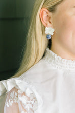 Load image into Gallery viewer, Model wearing Audrey Porcelain Earrings_m donohue collection