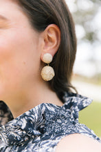 Load image into Gallery viewer, Model wears Grace Rattan Ball earring_m donohue collection