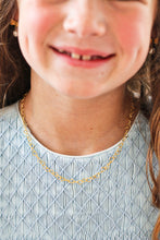 Load image into Gallery viewer, Model is wearing Little Hearts Necklace Gold_m donohue collection