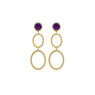 amethyst gemstone post with twisted gold plated oval drops_m donohue collection