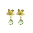 Intricate floral posts with a delicate lemon quartz drop_m donohue collection