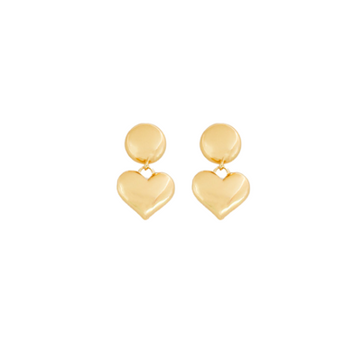 Gold Shiny Heart Earrings