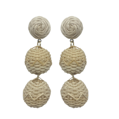 Beautiful handwoven rattan balls with rattan clip-on post_m donohue collection
