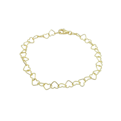 gold heart link chain bracelet_m donohue collection