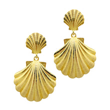 Load image into Gallery viewer, Gorgeous gold plated shell post with a lightweight shell drop_m donohue collection