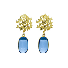 Load image into Gallery viewer, Jardin Hydrangea Blue Quartz Drop Earrings