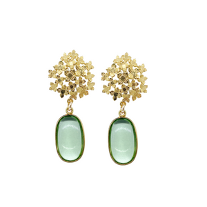 Jardin Hydrangea Green Amethyst Drop Earrings