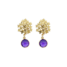 Load image into Gallery viewer, Jardin Hydrangea Purple Single Drop Earrings