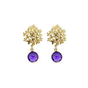 Jardin Hydrangea Purple Single Drop Earrings