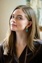 Load image into Gallery viewer, Model wears Avignon Turquoise earring_m donohue collection