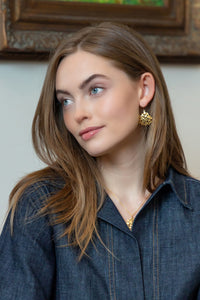 jardin gold flower hook earrings_M Donohue collection