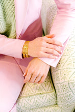 Load image into Gallery viewer, Model is wearing Maison Treillage Gold Bangle_m donohue collection
