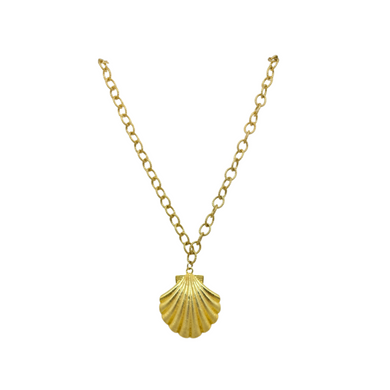 beautiful gold shell pendant necklace_ M Donohue Collection
