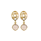 18k gold-plated brass woven posts with single Morganite drops_m donohue collection