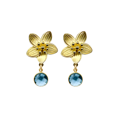 Cecile Blue Quartz Small Drop Earrings