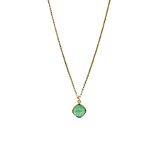 Load image into Gallery viewer, 18k gold plated brass chain with small green quartz gemstone drop_m donohue collection