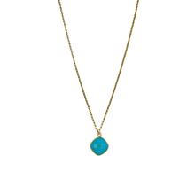 Load image into Gallery viewer, 18k gold plated brass chain with small turquoise gemstone drop_m donohue collection
