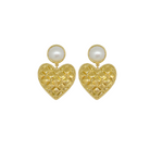 gold quilted hear and freshwater pearl earrings_m donohue collection