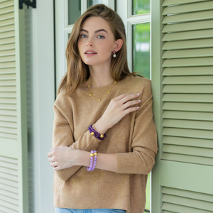 Model wears Lauren Lavender Bracelet_m donohue collection