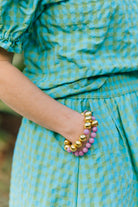 Model is wearing Lauren Lilac Bracelet_m donohue collection