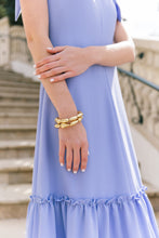 Load image into Gallery viewer, Model wears Caroline Gold bracelet_m donohue collection