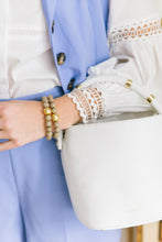 Load image into Gallery viewer, Model is wearing Lauren Linen Bracelets_m donohue collection