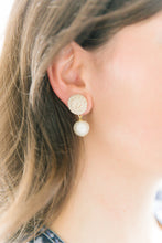 Load image into Gallery viewer, Model wears Grace Cotton Single Pearl earring_m donohue collection