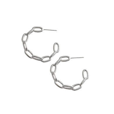 Silver-plated twisted chain hoops_m donohue collection