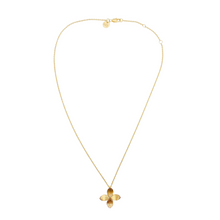 Load image into Gallery viewer, Single antique inspired gold floral pendant on delicate adjustable chain_m donohue collection
