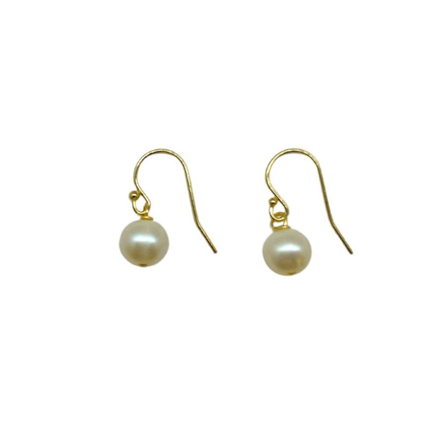 Simple and classic 14k gold fill hooks with white freshwater pearls_m donohue collection