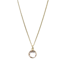 Load image into Gallery viewer,  18k gold plated brass chain with Morganite gemstone drop_m donohue collection