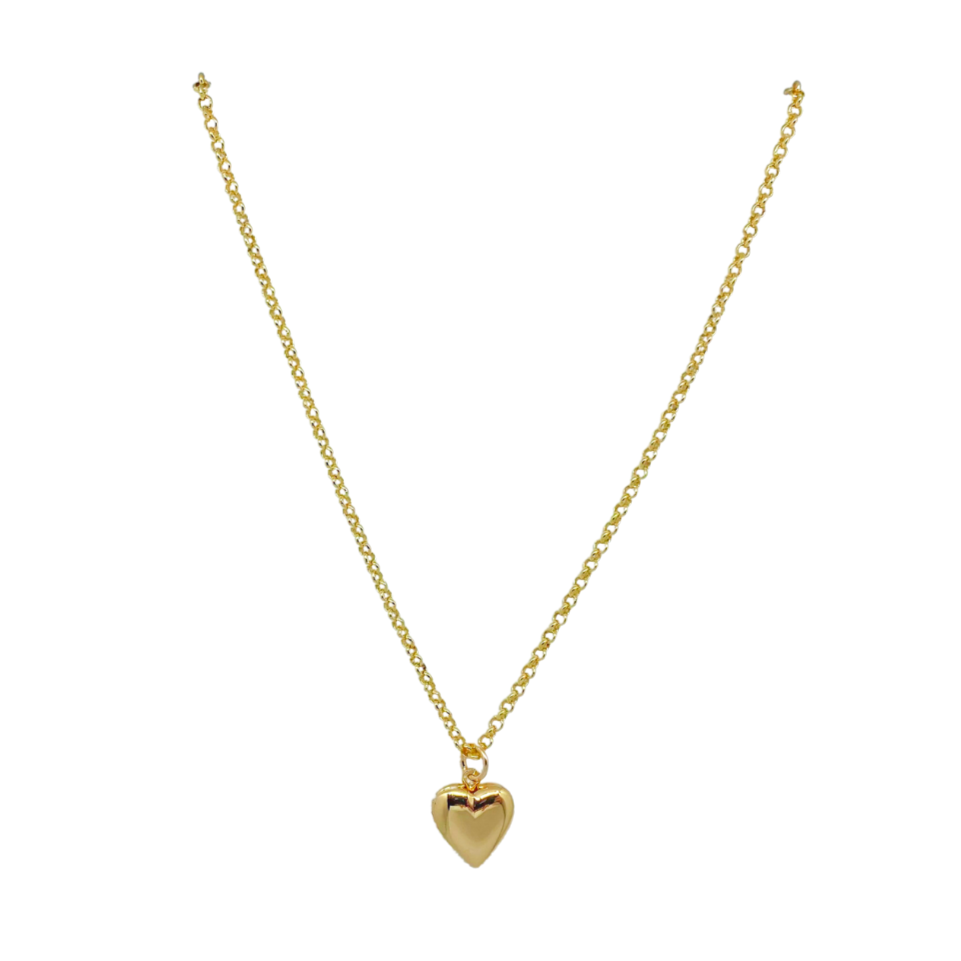 Ribbed Maison Heart Locket Necklace Diamond - Kinn