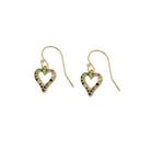 multicolor gem hearts on 14k gold fill hooks_m donohue collection