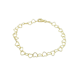 sweet gold plated heart chain bracelet_m donohue collection