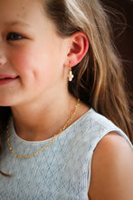 Load image into Gallery viewer, Model is wearing Little Cross Earrings_m donohue collection