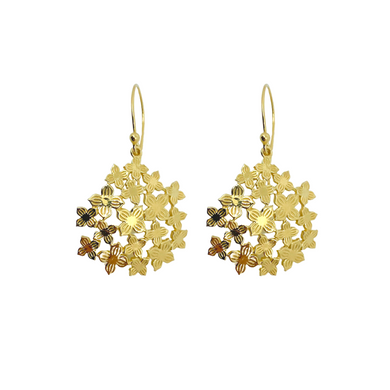 Garden inspired gold hydrangea clusters on 14k gold-filled hooks_m donohue collection
