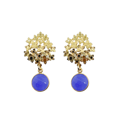 Garden inspired hydrangea post with beautiful purple jade gemstone drop_m donohue collection