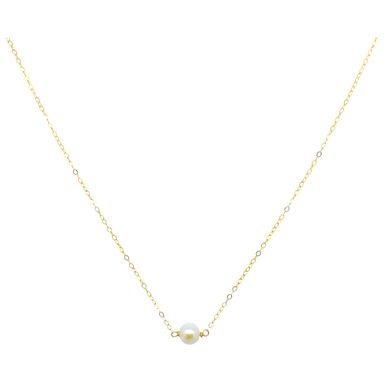 Classic 14k gold fill chain with white freshwater pearl. Available in 16