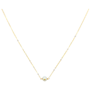 Classic 14k gold fill chain with white freshwater pearl. Available in 16" and 18"_m donohue collection