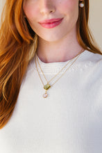 Load image into Gallery viewer, Model wears Dana Morganite Gemstone necklace_m donohue collection