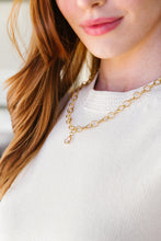 Load image into Gallery viewer, Model wears the Annabelle Gold &amp; Morganite Gemstone necklace_m donohue collection
