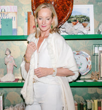 Load image into Gallery viewer, Model is wearing Avignon Wicker Gold &amp; Green Earring_m donohue collection