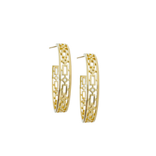Load image into Gallery viewer, 18k gold-plated brass hoop earrings_m donohue collection