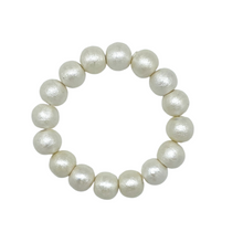 Load image into Gallery viewer, Lightweight vintage style cotton pearl stretch bracelet_m donohue collection