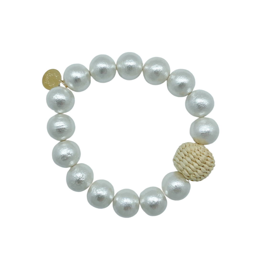 Olivia Cotton Pearl & Rattan Bracelet