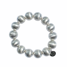 Load image into Gallery viewer, 14mm silver-plated copper bead stretch bracelet_m donohue collection