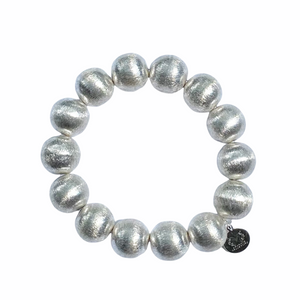 14mm silver-plated copper bead stretch bracelet_m donohue collection