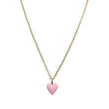 Load image into Gallery viewer, Little Enamel Heart Necklace in Pink_m donohue collection