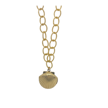 Load image into Gallery viewer, Close up view of shell locket pendant_m donohue collection