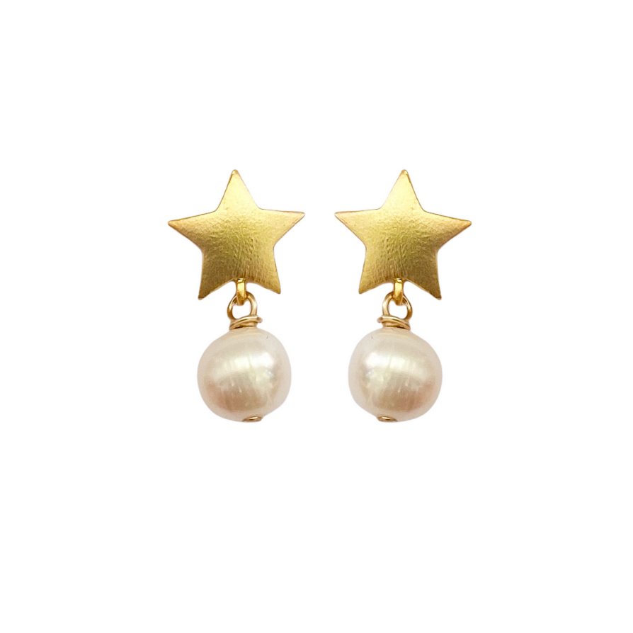 Buy Gleaming 18KT Yellow Gold Crown Star Earrings Online | ORRA
